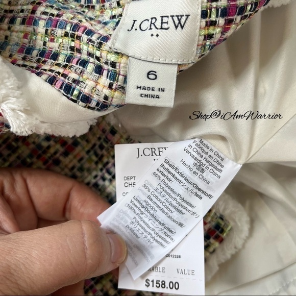 J.Crew NWT confetti fringe tweed collarless blazer + skirt set *shop@iamwarrior - Picture 11 of 12